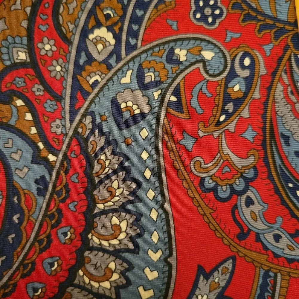 3 Vintage Wembley Power Tie Red Paisley Medallion Silk Geometric Preppy Academia